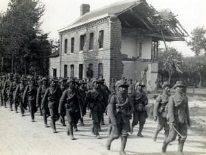 [39th] Garhwali Riflemen on the march in France [Estaire La Bassée Road]