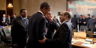 President Obama with Meles Zenawi
