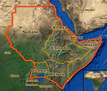 Horn of Africa map
