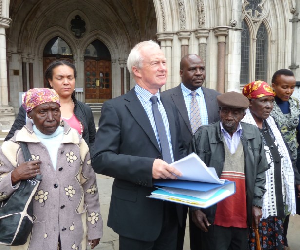 Martyn Day with Mau Mau veterans outside High Court London