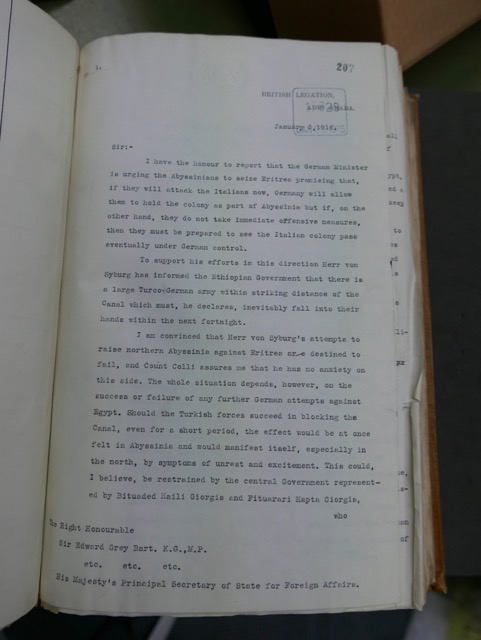 Thesiger Ethiopia National Archive FO 371/2593