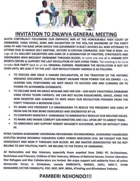 Zim war vets break with Mugabe