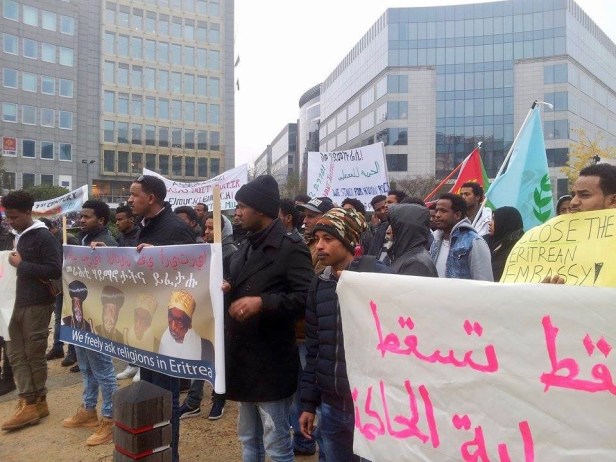 Eritrean demonstration Brussels