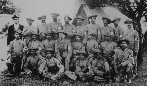 Gandhi with Indian Ambulance Corps