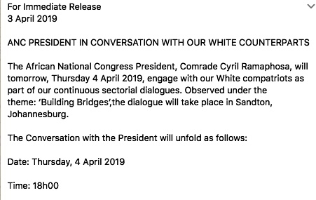 ANC Press Release 3 April 2019