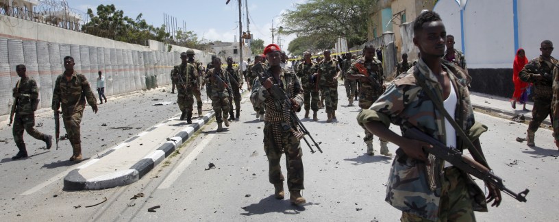 Somali troops on patrol