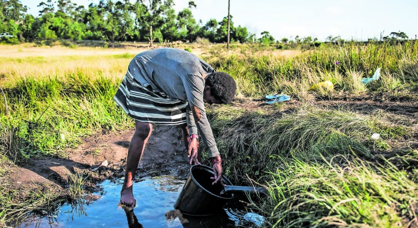 Collecting water from a polluted source