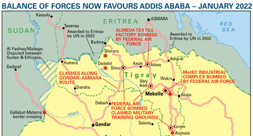 Africa Confidential map Tigray War