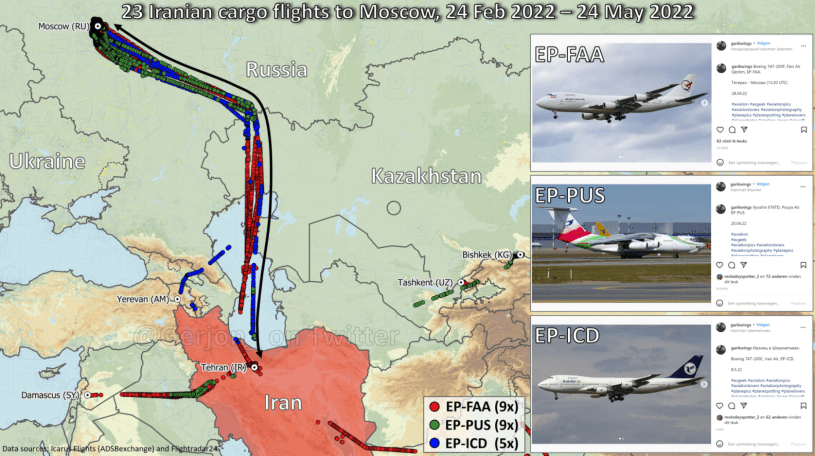 Gerjon tracks flights Iran Russia