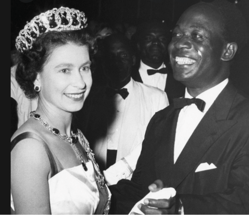 Queen Elizabeth dancing with Kwame Nkrumah