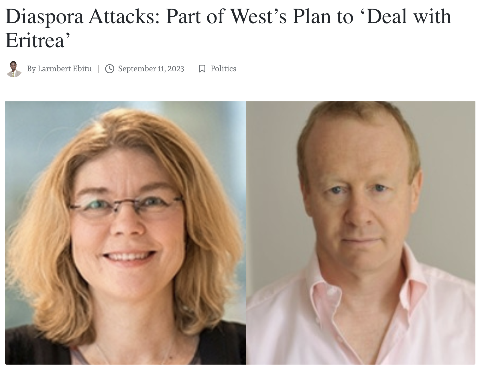 Diaspora Attacks: Part of West’s Plan to ‘Deal with Eritrea’