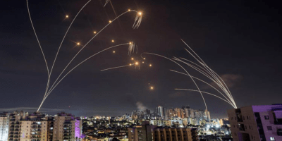 Israel's Iron Dome anti-missile system intercepts rockets launched from the Gaza Strip