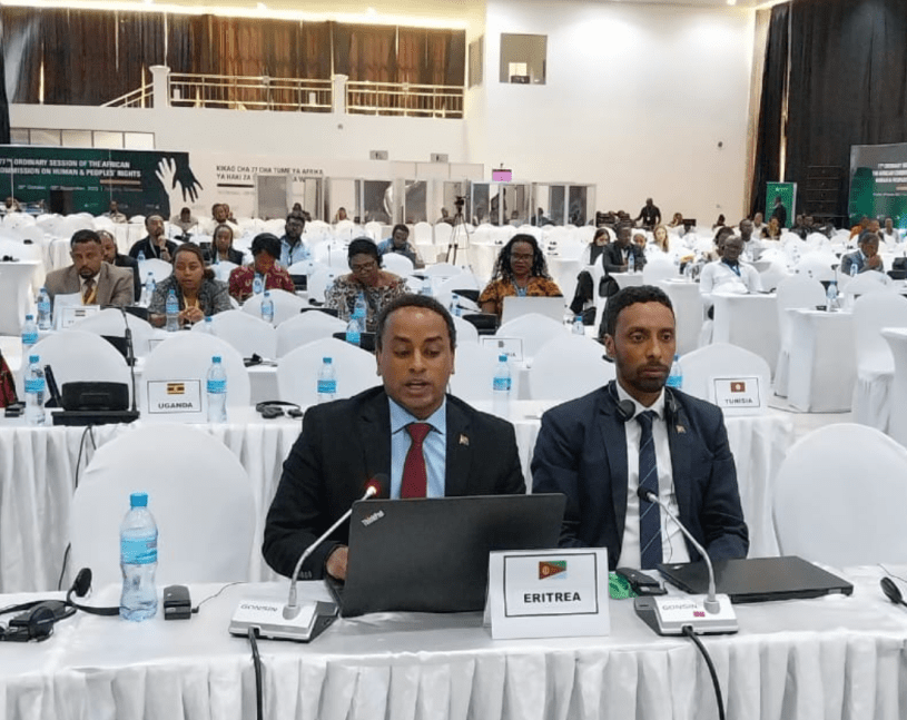 Biniam Berhe, Charge d’affaires, Embassy of The State of #Eritrea to Ethiopia and Permanent Mission to the African Union presents Eritrea's report