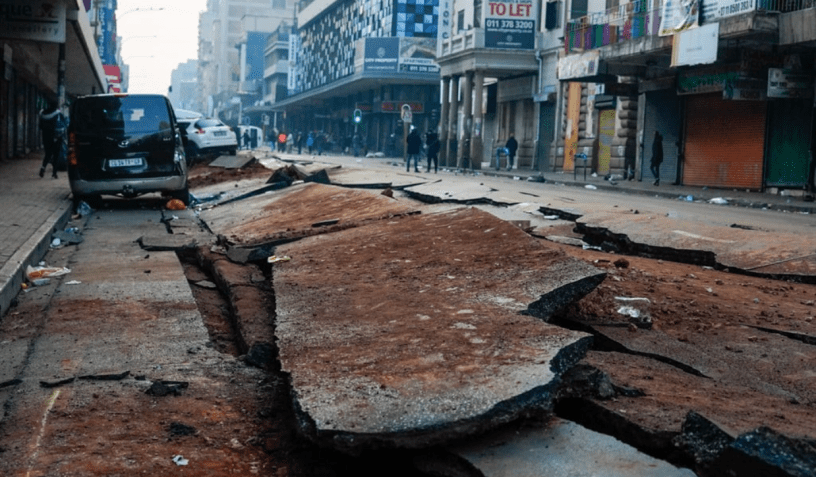 Central Johannesburg after gas explosion