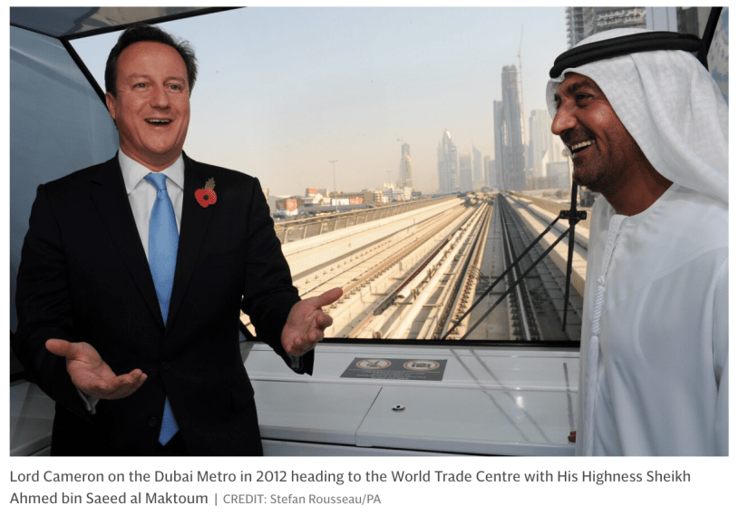 UAE David Cameron and Sheikh Ahmed bin Saeed al Maktoum