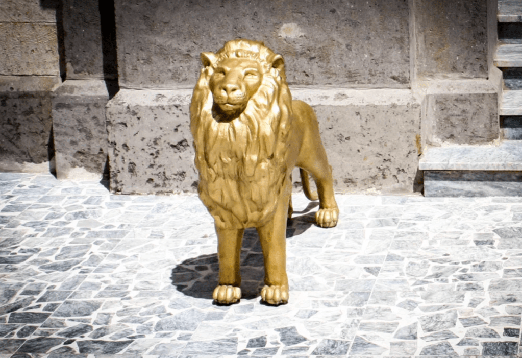 Gold lion from Haile Selassie's Jubilee Palace