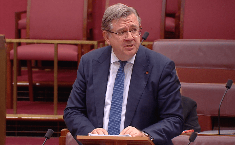 Senator Alan Scarr speaking in Australian senate