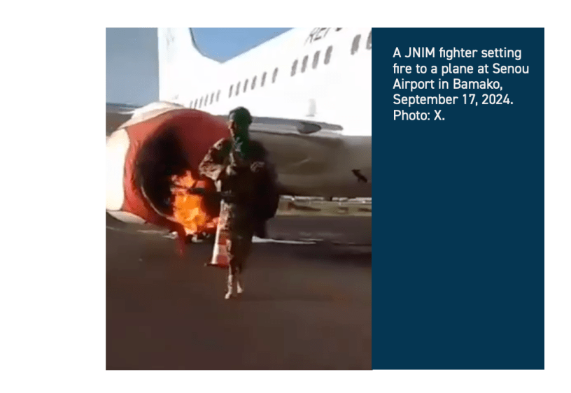 On September 17, 2024, 13 JNIM fighters led by Abdel Salam al-Foulani and Salman al-Bambari evaded the Bamako airport’s security measures and gained access to the presidential pavilion, as well to the Faladie military police school near the airport