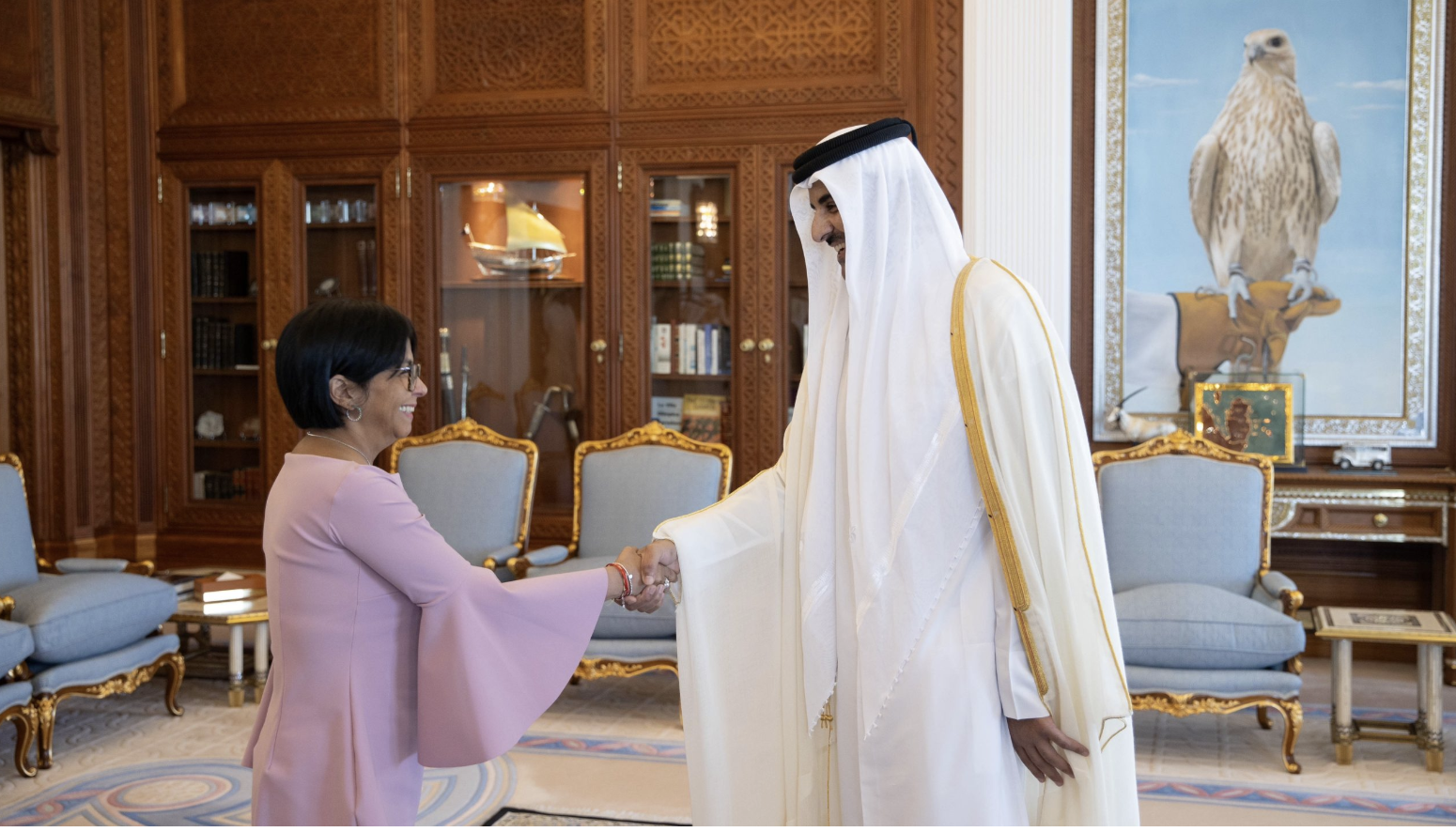 Venezuela’s Vice President Delcy Eloina Rodriguez Gomez in Doha