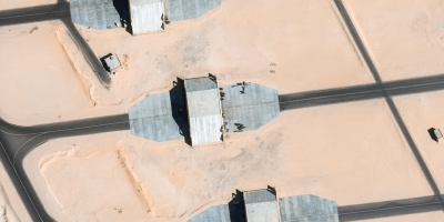 A satellite image shows a Bayraktar Akinci, an unmanned combat aerial vehicle, at an airport in East Oweinat, Egypt, December 28, 2025