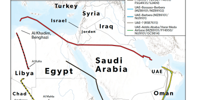 Map of arms supplies by UAE to Sudan's RSF