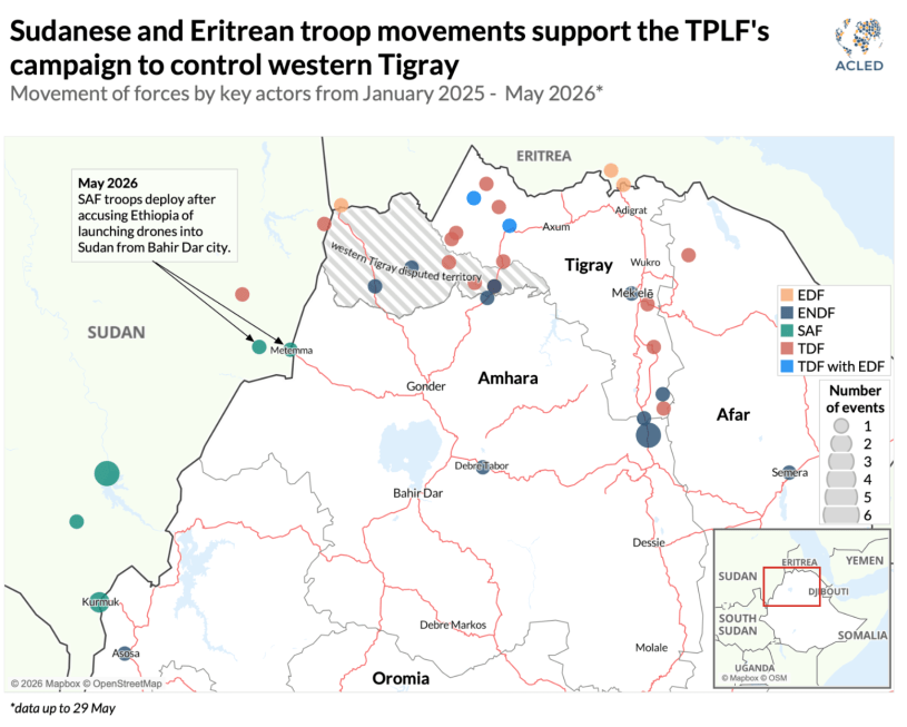 Tigray map - taking control of the West