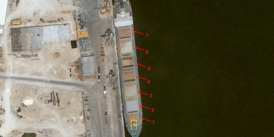 A Russian ship surreptitiously export grain from Feodosia in occupied Crimea to Benghazi in Libya
