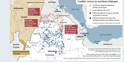Map Ethiopia, Tigray and regional conflicts