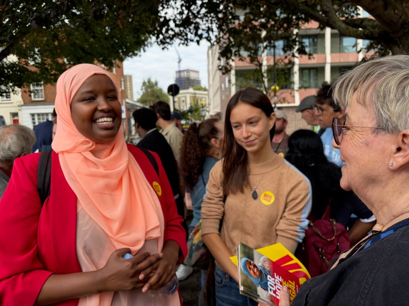 Sagal Abdi-Wali campaigning