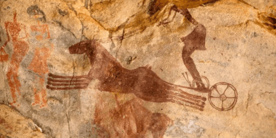 Chariot painting from Tassili n’ Ajjer, Algeria. Image by TARA