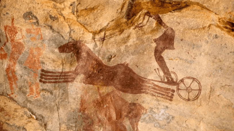 Chariot painting from Tassili n’ Ajjer, Algeria. Image by TARA