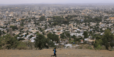 Man runs above Mekelle
