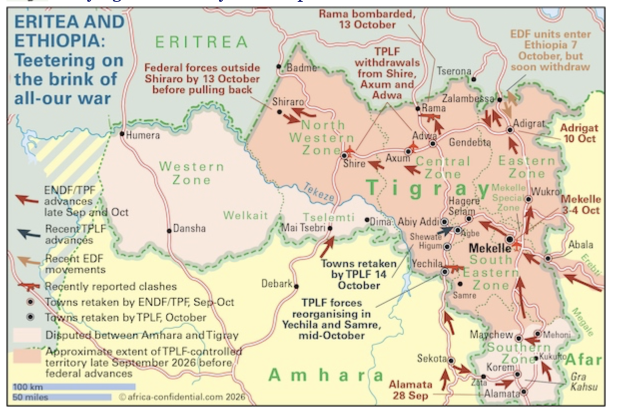 Ethiopia conflict maps – A month after the Tigray war broke out ...