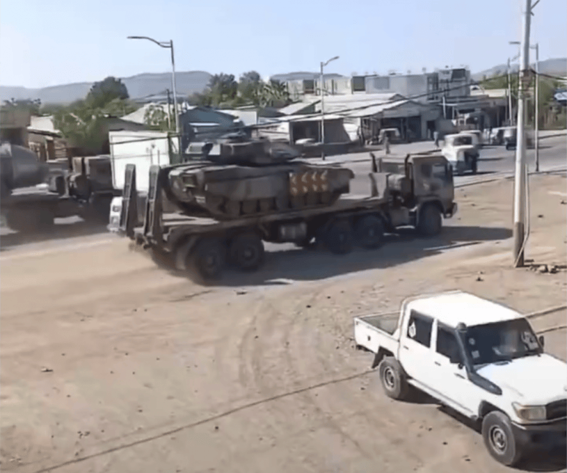 Ethiopian armour being sent towards Eritrea
